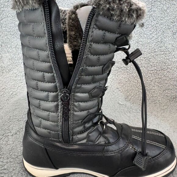 Sporto Liz Mid-Calf Black Winter Boots Women 6W Zippered Closure Tassel Faux Fur - Picture 7 of 11